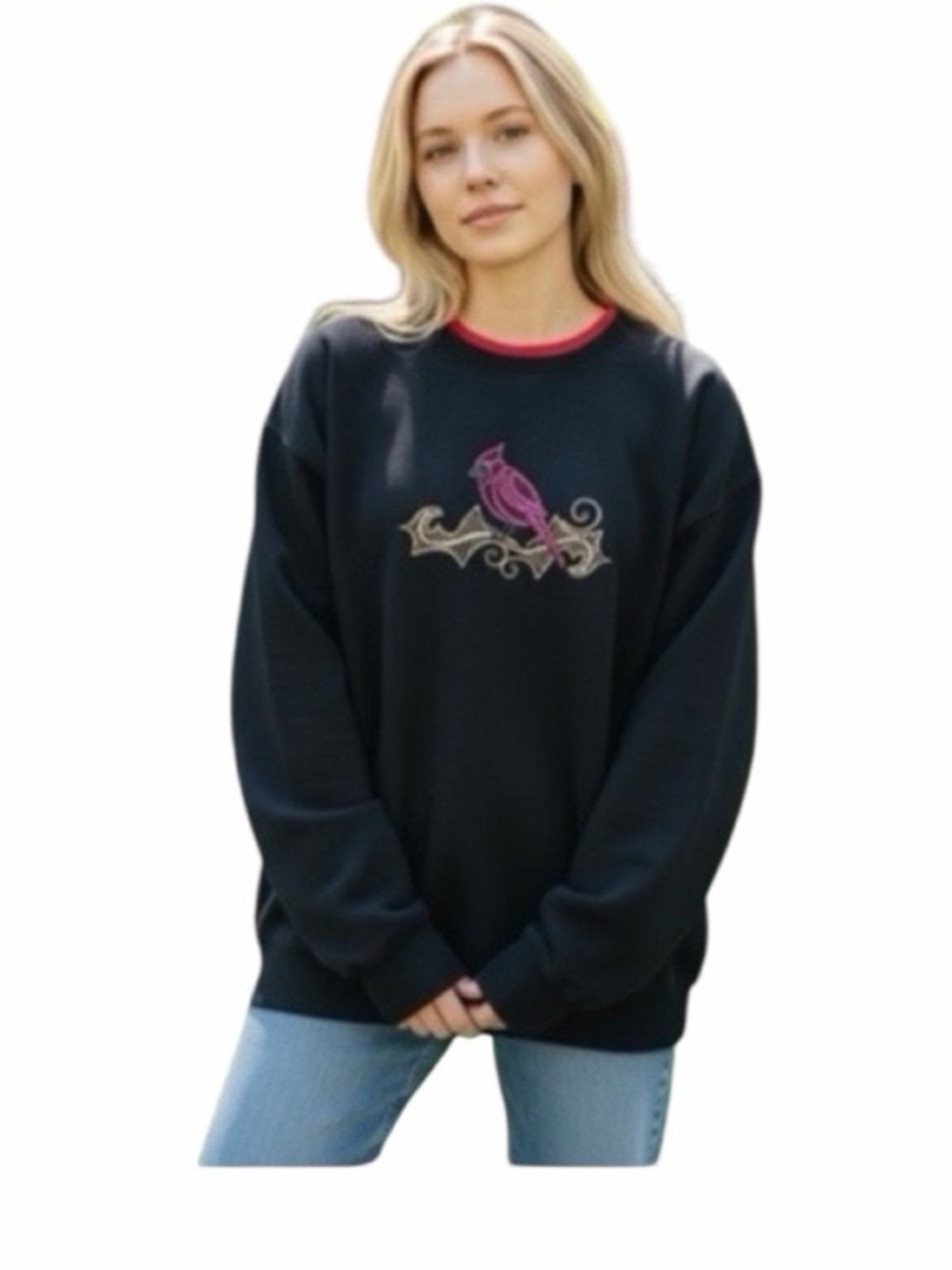 MC Sport‎ Vintage Cardinal Beaded Sweatshirt